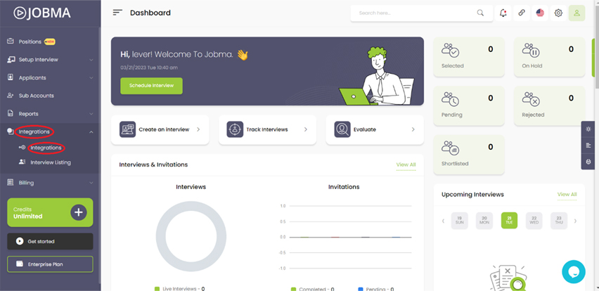 Open dashboard