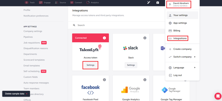 Log in to your TalentLyft account