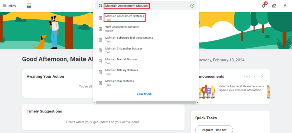 Setup Assessment Statuses 