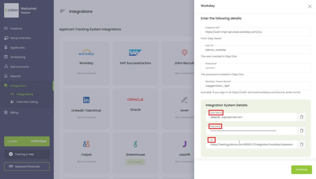 Integration System Details