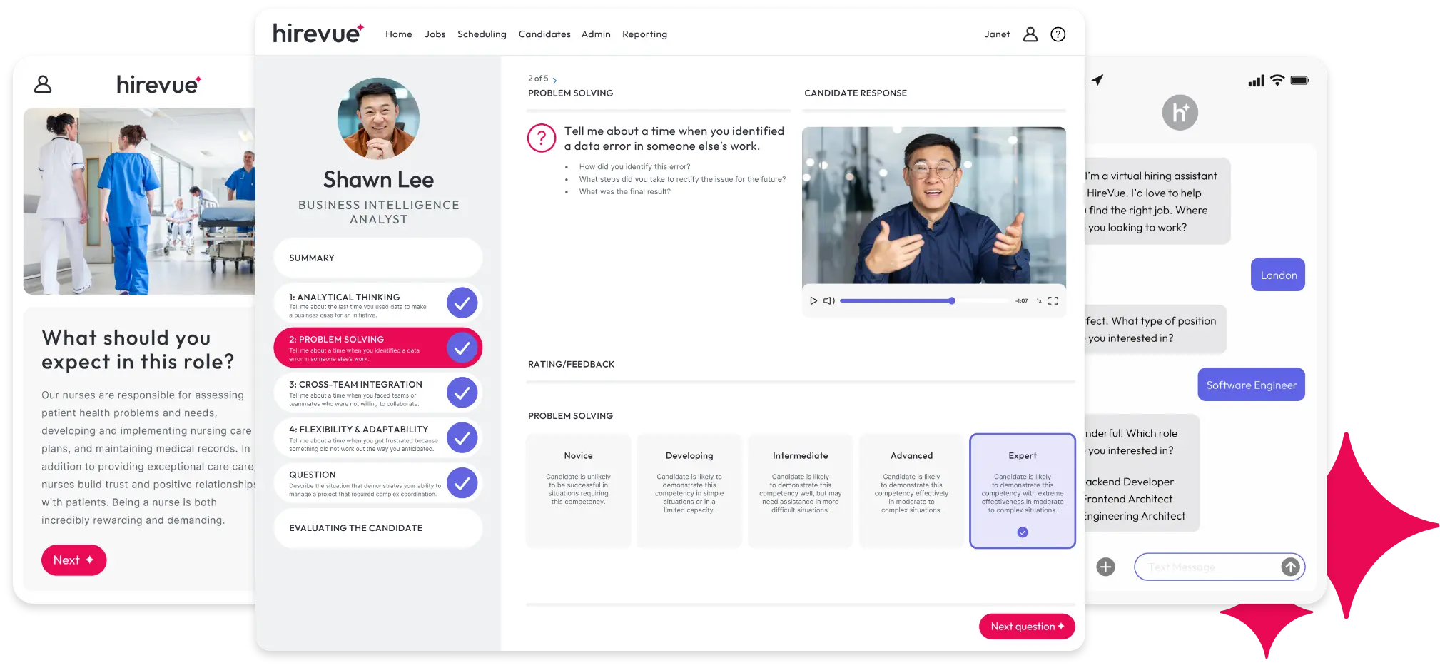 Hirevue's platform spans several stages of the hiring process
